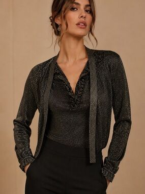 Dolce and Gabbana Metallic Lurex Knit Blouse